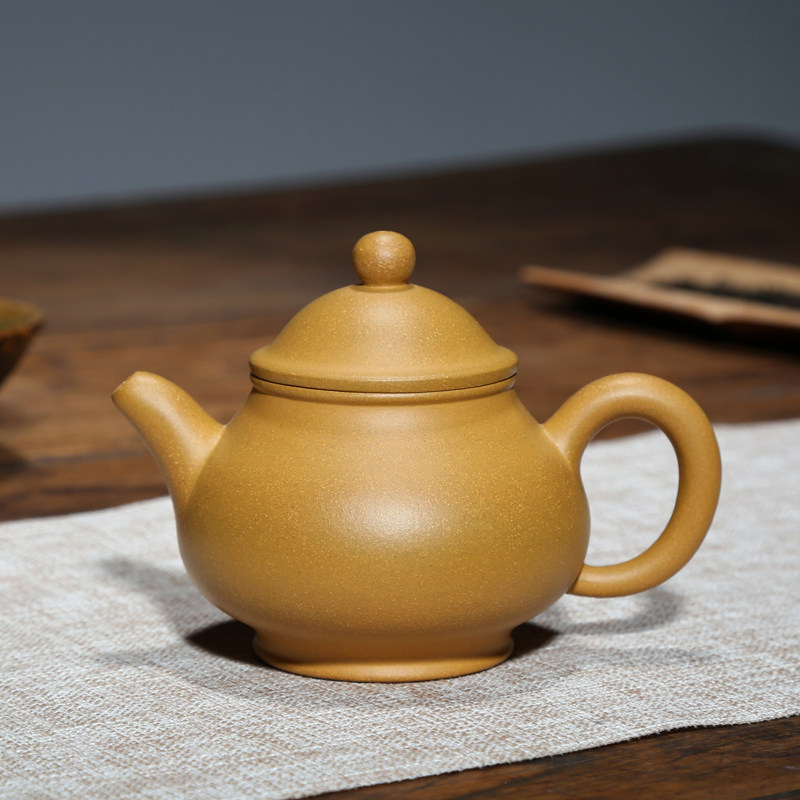宜兴紫砂壶泡茶壶吴海良手工壶原矿黄金段老段泥160cc小容量潘壶