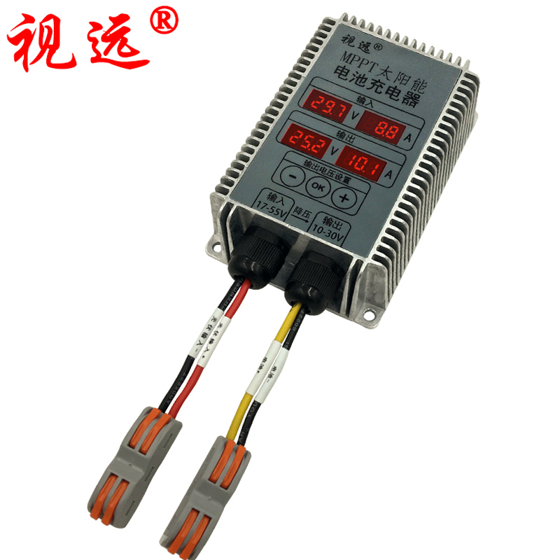 MPPT太陽能控制器12V24V電池充電電壓10-30V可調(diào)顯示全自動(dòng)防水降