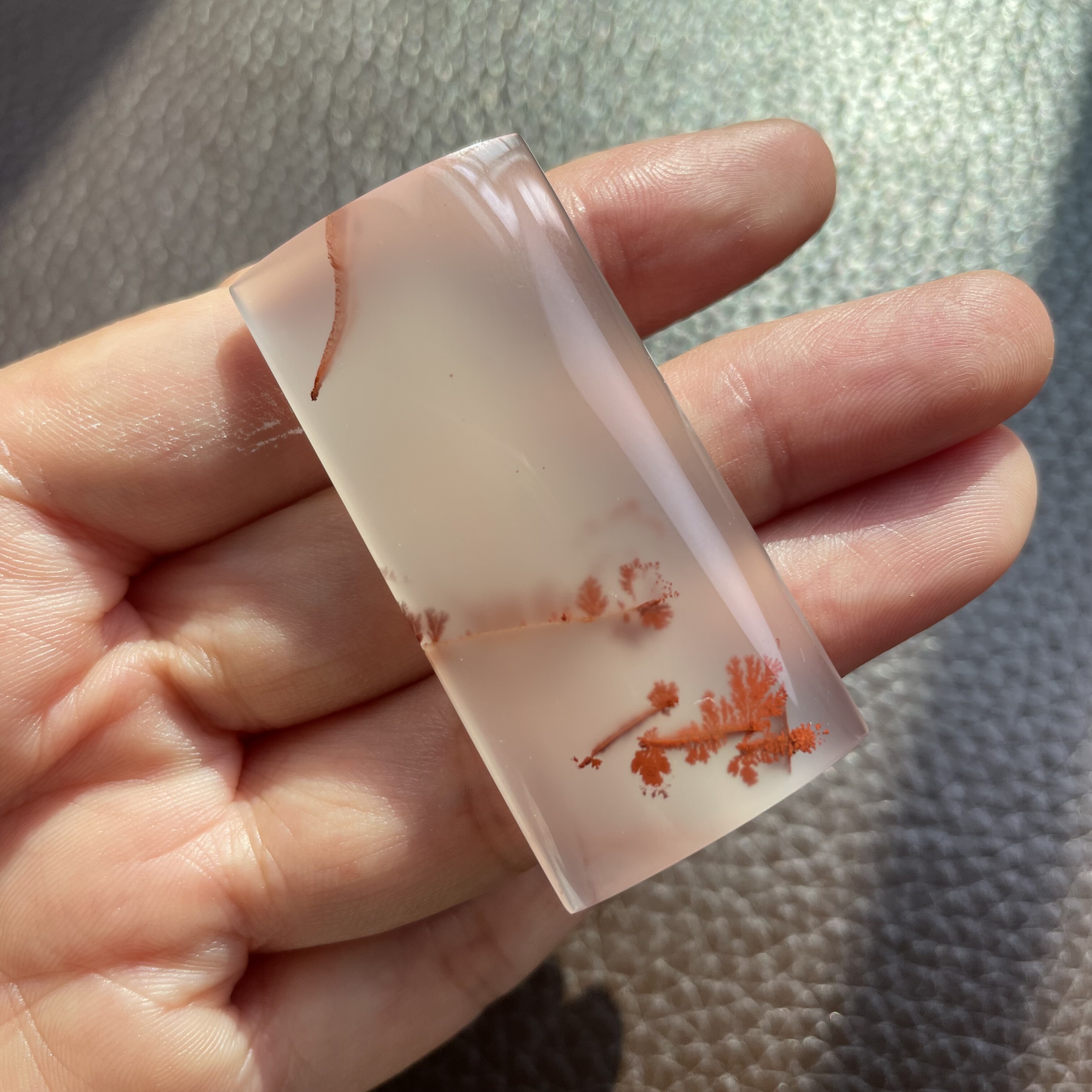 南红冰飘草花长方形方牌子无事牌大吊坠