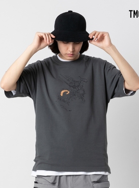 TMCAZ Anthracite Relax Graphic Tee炭灰色咖啡印花宽松短袖T恤