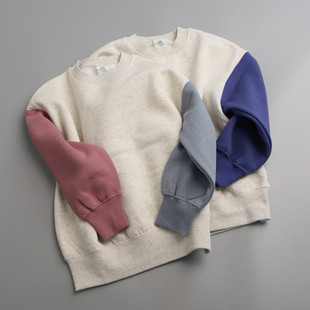 UDL009儿童棉绒套头衫 160 春秋冬男女童55棉加绒圆领休闲卫衣100