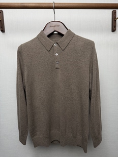 康赛妮小山羊绒纱线 POLO领 14.5微米14针加密织法 体恤衫 男士