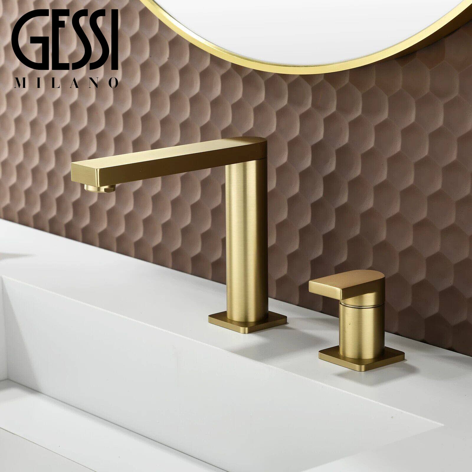 意大利GESSI捷仕极简全铜可旋转分体式冷热水龙头面盆洗手水龙头