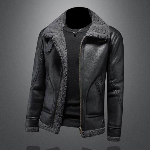 高级感羊羔毛皮毛一体皮衣