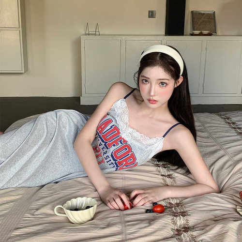 夏季家居服性感甜美中长款睡裙