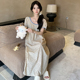 薄款 带胸垫睡裙女夏季 仿棉家居服 韩版 甜美碎花睡衣大码 短袖 中长款