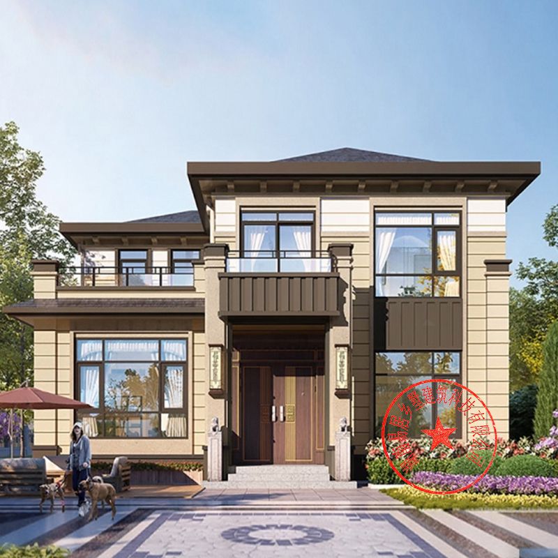 农村房屋别墅设计图纸大气二层网红乡村自建房全套小洋房豪华楼房