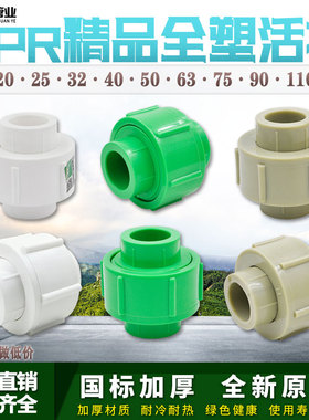PPR精品全塑活接接头20 6分 32 1寸 50 2寸 110水管管材管件配件