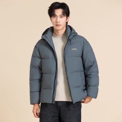 2025冬季连帽90绒白鸭绒羽绒服防风防寒保暖男士外套加厚面包服