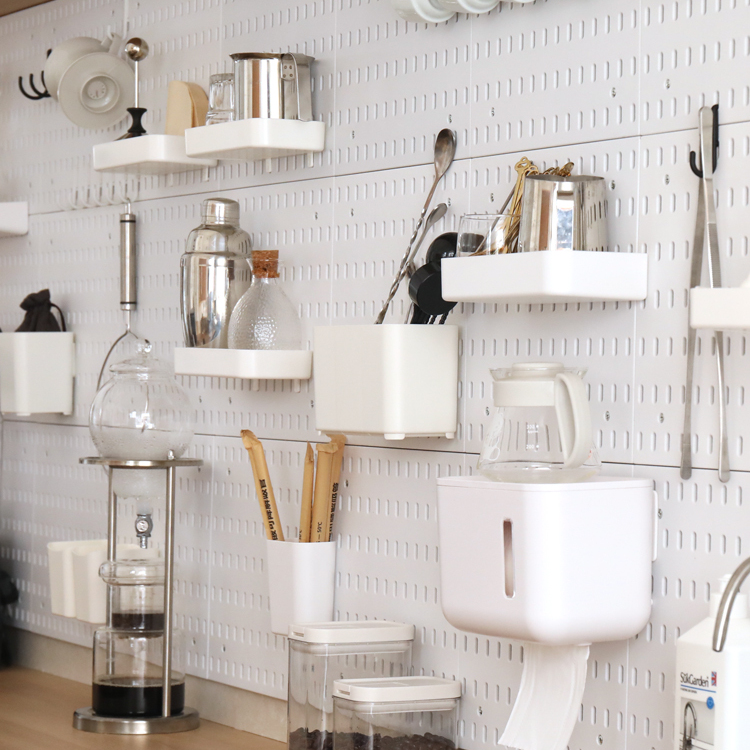 厨房免打孔源氏木语洞洞板配件宜家通用收纳刀具调料架置物架隔板