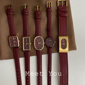 高级感显白气质中古小众轻奢防水女手表 安可拉红时尚 Meet You