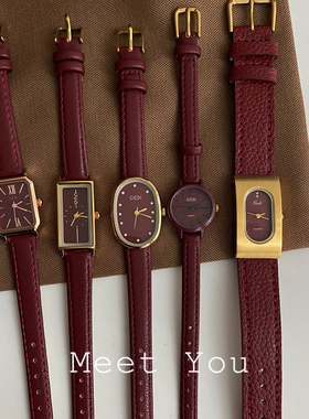 【Meet You】安可拉红时尚高级感显白气质中古小众轻奢防水女手表