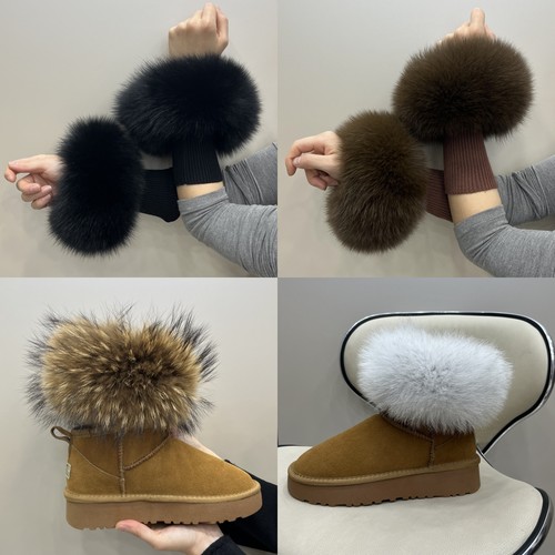 狐狸毛袖口毛真毛袖套拍拍圈袖口毛靴口毛手腕套袖筒定制单买毛圈