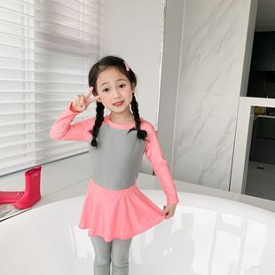 分体泳装 4长裤 女孩游泳运动衣 儿童度假防晒3长袖 女童泳衣2024新款