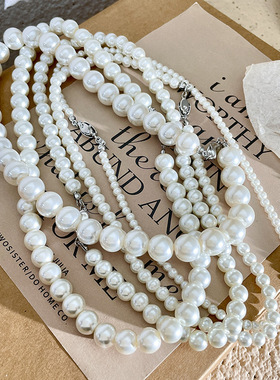 消失的她倪妮同款高亮珍珠项链女轻奢小众颈链高级感白珍珠锁骨