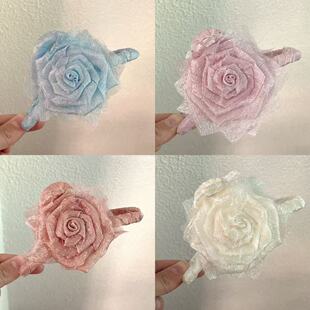 新中式手作玫瑰大号高级感发抓气质女后脑勺盘发花朵头饰抓夹发夹