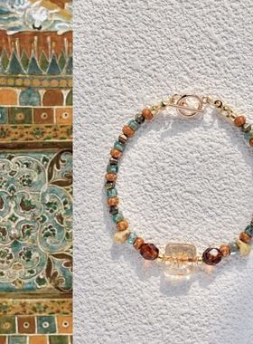 【塞上胭脂】敦煌配色复古串珠手链设计感高颜值仙气古风手饰礼物