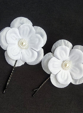 殡葬用品白色头花布花丧事白事头戴小白花哀念祭祀追思白色头花