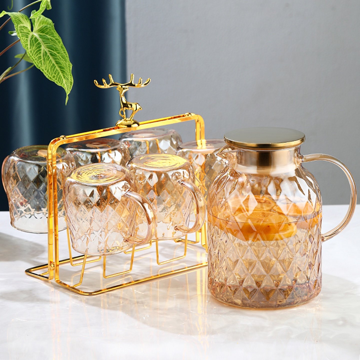 高颜值冷水壶家用套装耐高温玻璃大容量高档凉水壶冷水杯装水容器,餐饮具,冷水壶,淘宝优惠券,粉丝福利购,淘宝优惠卷