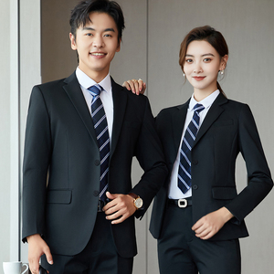 西服套装男职业装男女同款正装工装售楼部秋冬销售马甲工作服西装