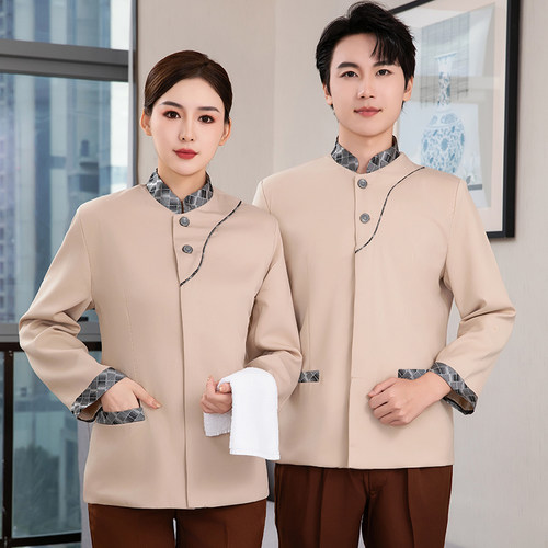 酒店客房保洁员工作服女长袖秋冬装物业PA服务员清洁工阿姨保洁服 - 封面