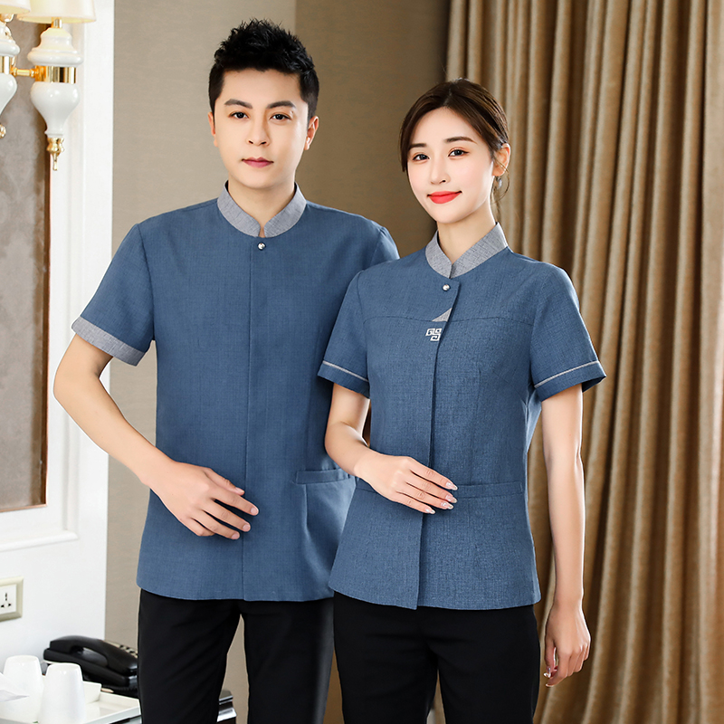 保洁工作服夏季女物业保洁服短袖售楼部医院阿姨清洁工保洁员套装