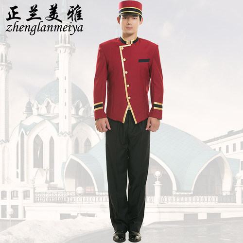 服务员长袖制服酒店门童套装
