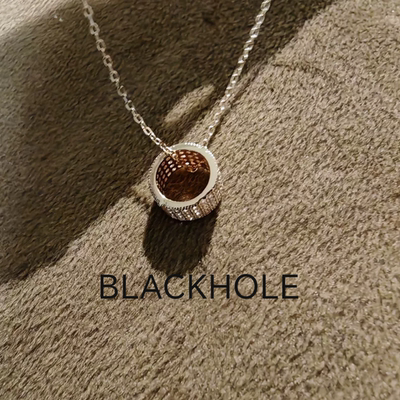 通勤微镶带锆石玫瑰金项链好运转轮好运项链925通体纯银项链配饰