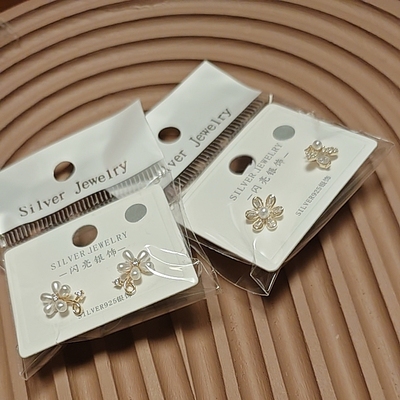 925纯银耳钉花朵耳钉