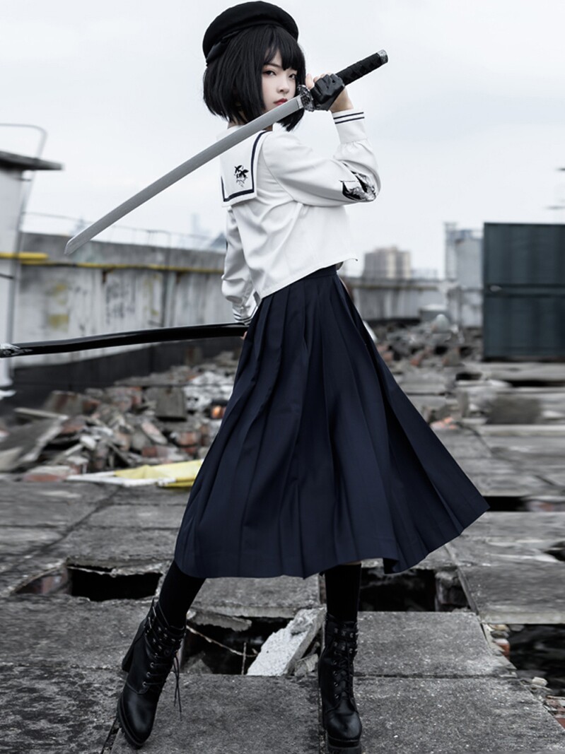 KEEL GIRL JK UNIFORM SKIRT FULL SET OF ORIGINAL GENUINE WILD COLLEGE STYLE LONG SLEEVE SAILOR SUIT ORTHODOX UNIFORM