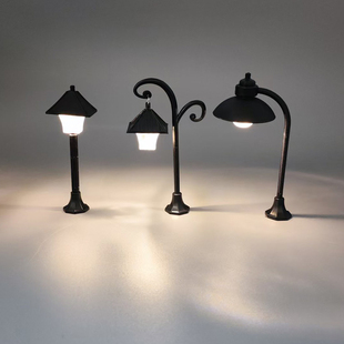 微景观造景桌面摆件复古路灯装饰灯diy灯光小路灯娃娃屋摆件玩具