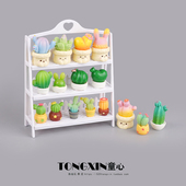 好看仿真迷你花架多肉仙人掌盆栽展示架娃娃屋过家家儿童玩具摆件