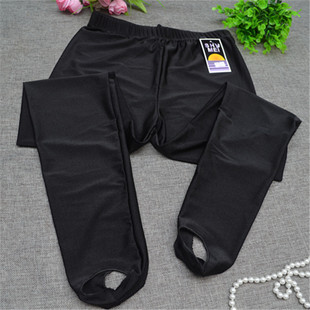 高腰弹力健美裤女老式春夏天外穿黑色薄款脚蹬裤踩脚裤大码打底裤