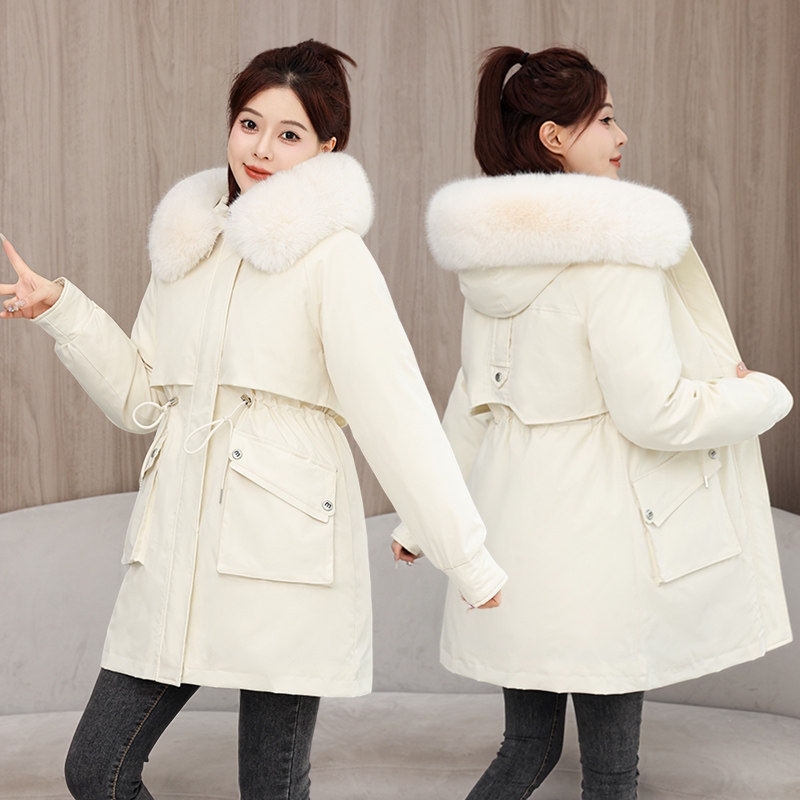 可脱卸内胆短款派克棉服女