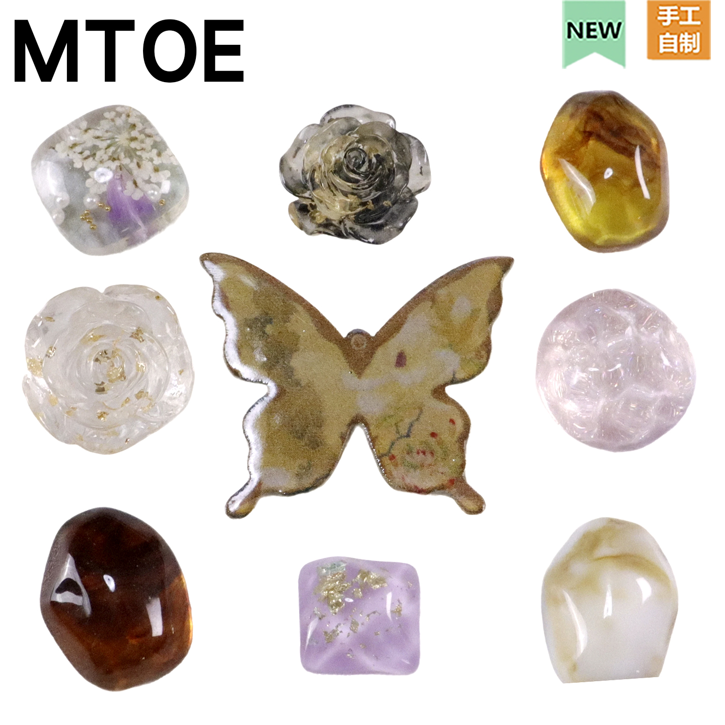 MTOE 国风蝴蝶套装洞洞鞋配饰diy装饰鞋带扣配件浦西native鞋备注