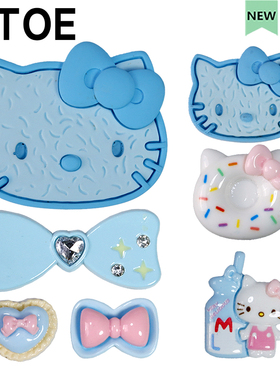 MTOE 蓝色猫咪洞洞鞋配饰diy鞋带扣扑家大孔nativ小孔鞋花备注