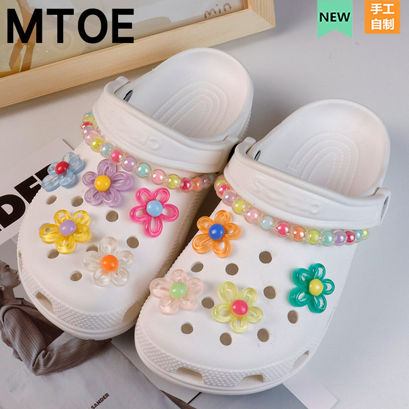 MTOE 套装花花链条洞洞鞋配饰diy鞋扣卡洛池鞋花备注b4-3