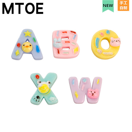 MTOE ABOXW卡通字母Crocs洞洞鞋配饰diy鞋扣配件鞋花鞋带扣1-3
