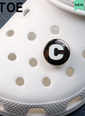 MTOE 枪色字母Crocs洞洞鞋配饰diy鞋扣配件朋克鞋花Cros装饰扣TJC