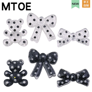 饰配件大小孔浦西鞋 MTOE 带扣装 配饰diy鞋 备注D1 波点蝴蝶结洞洞鞋