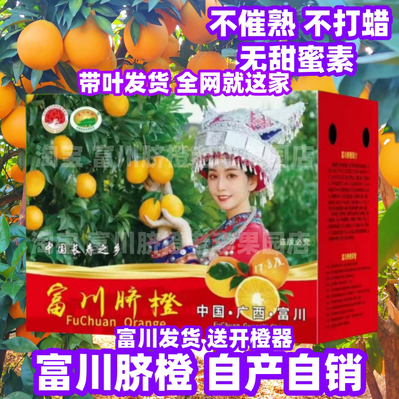 广西富川脐橙甜橙农家自种包邮脐橙富川脐橙高山水果广西富川脐橙