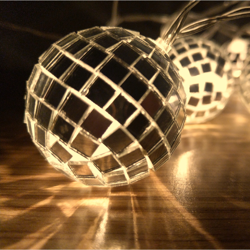 婚庆舞台装饰反光镜面球灯串反射球玻璃球酒吧橱窗旋转镜面球吊灯