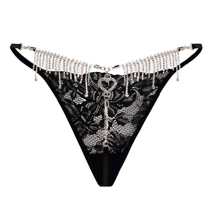 热辣甜心水钻流苏丁字裤