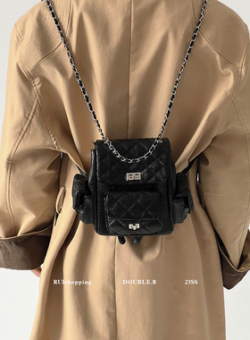 小瑞靓包 S款-更俏皮 小香风菱格链条双肩包女包2025新款小背包潮