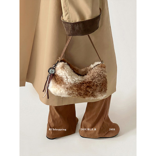 DOUBLE.R小瑞靓包毛毛绒感腋下包