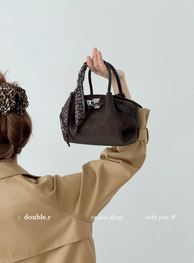 原创·小瑞靓包 松风入怀 通勤软皮丝巾饺子包包女手提单肩斜挎包