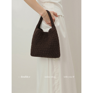 手提单肩包 手工编织托特包包女2025新款 原创·小瑞靓包 起风深秋