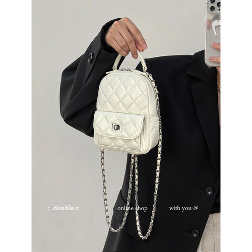 DOUBLE.R小瑞靓包牛仔链条双肩包