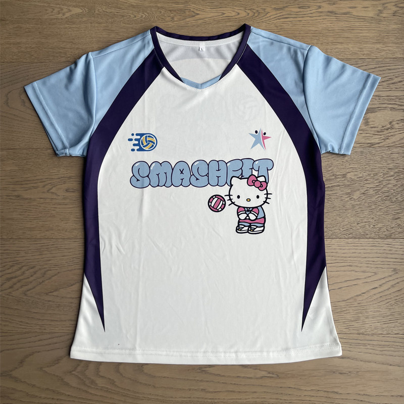 排球服女hellokitty联名速干短袖T恤运动凯蒂猫训练服收腰透气潮