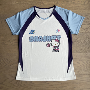 排球服女hellokitty联名速干短袖T恤运动凯蒂猫训练服收腰透气潮